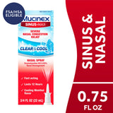 Mucinex Sinus-Max mentol-frio en aerosol nasal: sensación fresca para despejar vías