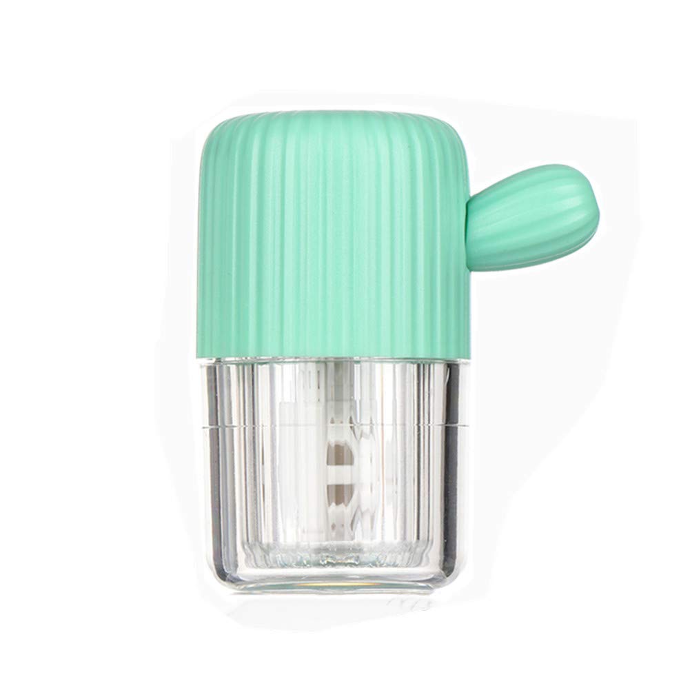 Mudor limpiador portátil para lentes de contacto con diseño cactus, ideal para uso diario.