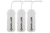 Botella Mueller Quart con pajilla, color natural y letras negras, ideal para entrenamiento.