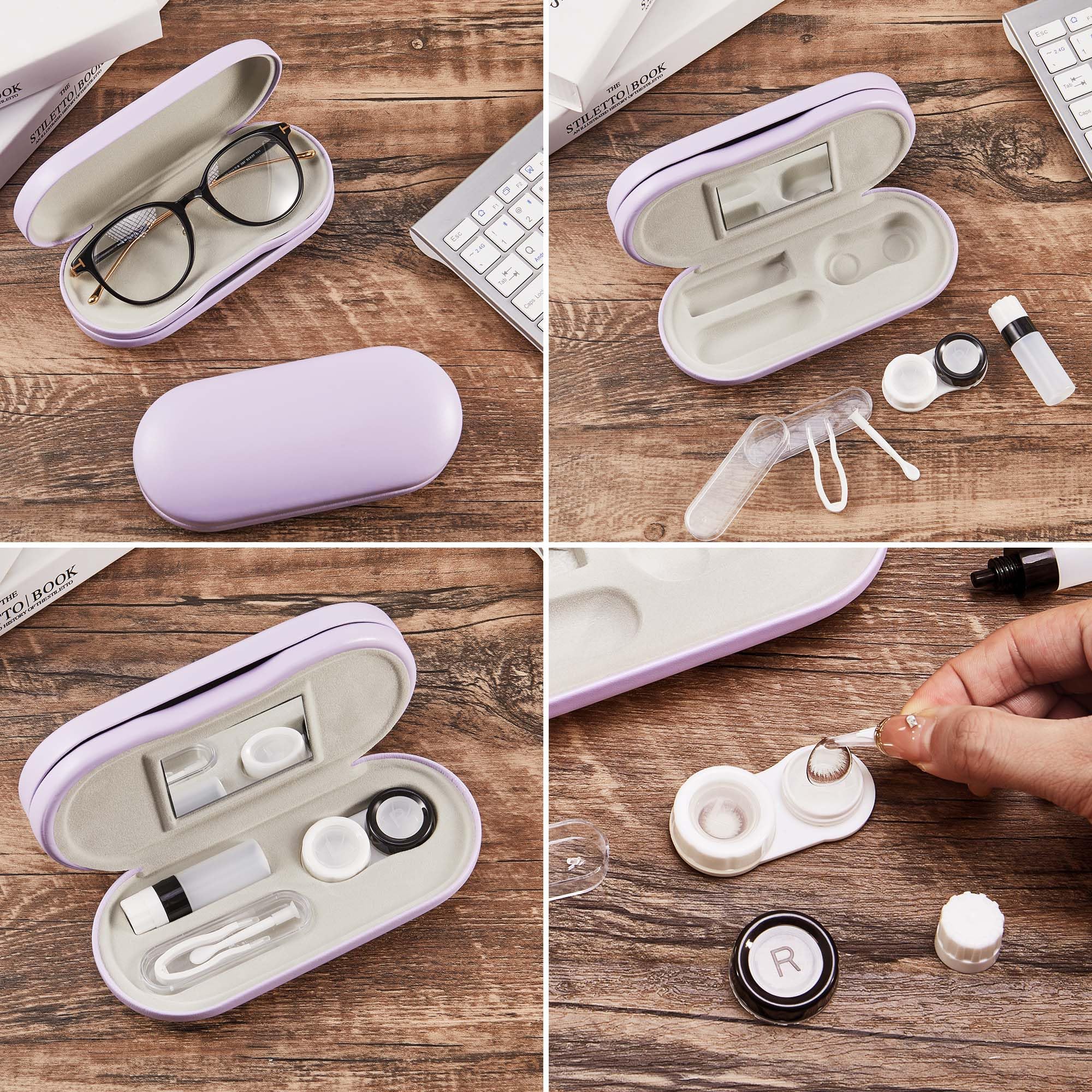 Muf accesorios lentes de contacto, incluyen pinza y palillo para mayor comodidad.