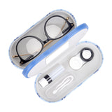 Estuche muf con doble cara para lentes y gafas con espejo incluido, ideal para uso diario.