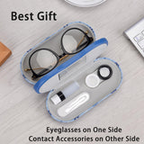 Muf con espejo integrado en el compartimento de lentes para ajustes rápidos.
