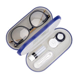 Muf estuche dos en uno para lentes y gafas azul, ideal para viajes