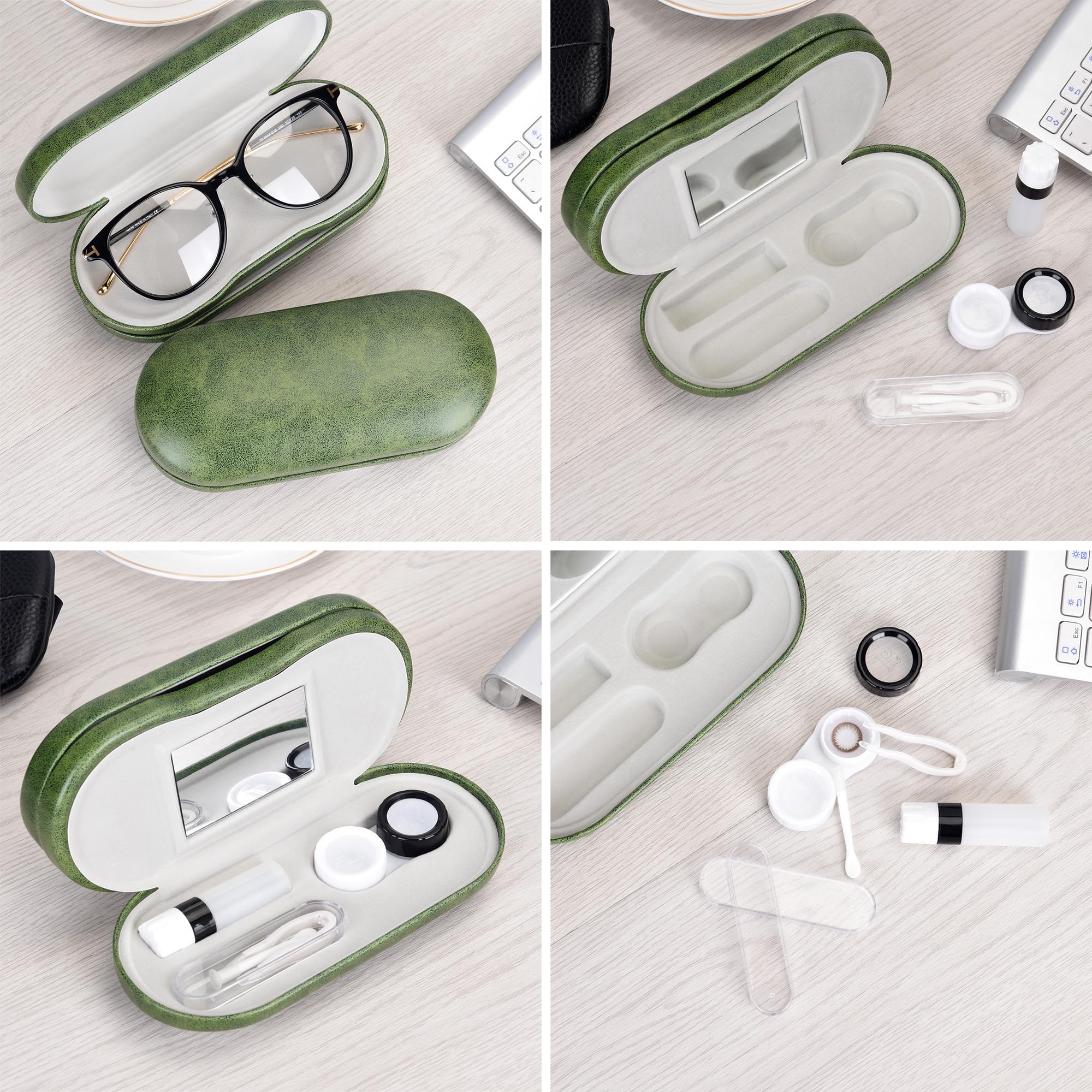 Interior suave muf protege lentes durante traslados y desplazamientos.
