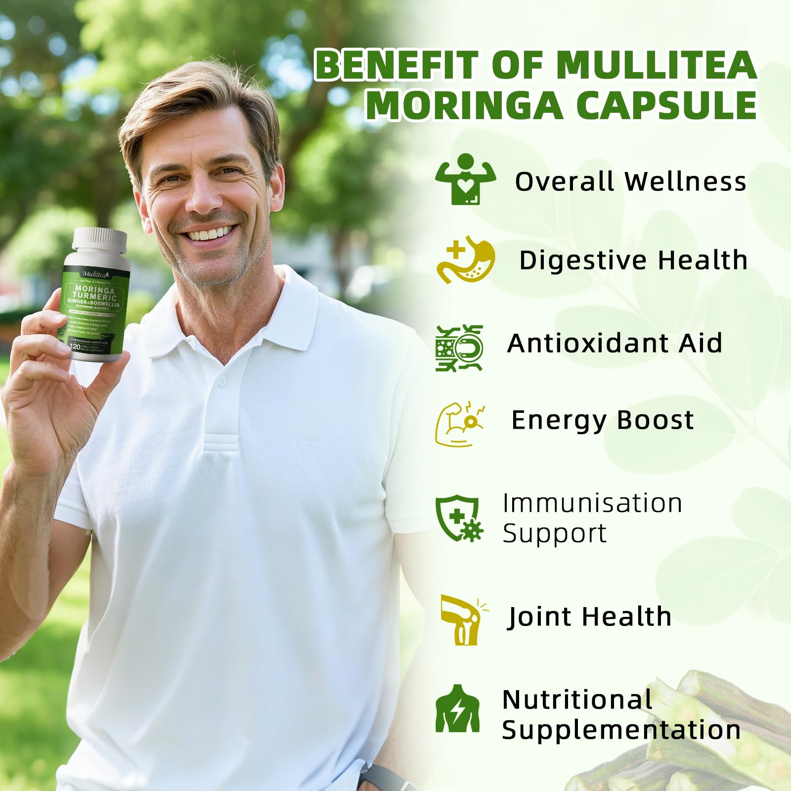 Mulittea cápsulas con pimienta negra para mejorar la absorción de nutrientes