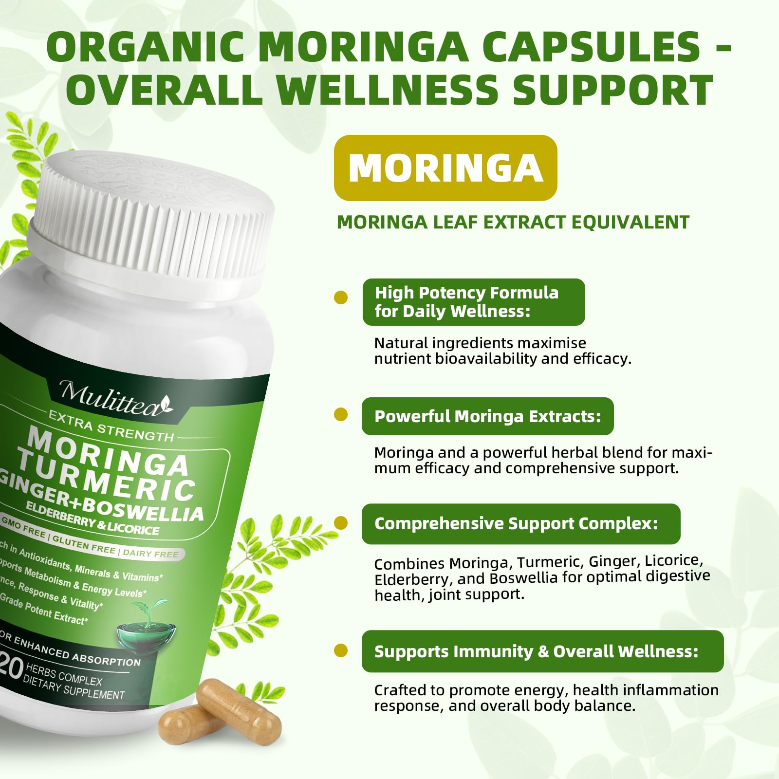 Mulittea extractos de saúco y boswellia para apoyar la salud general