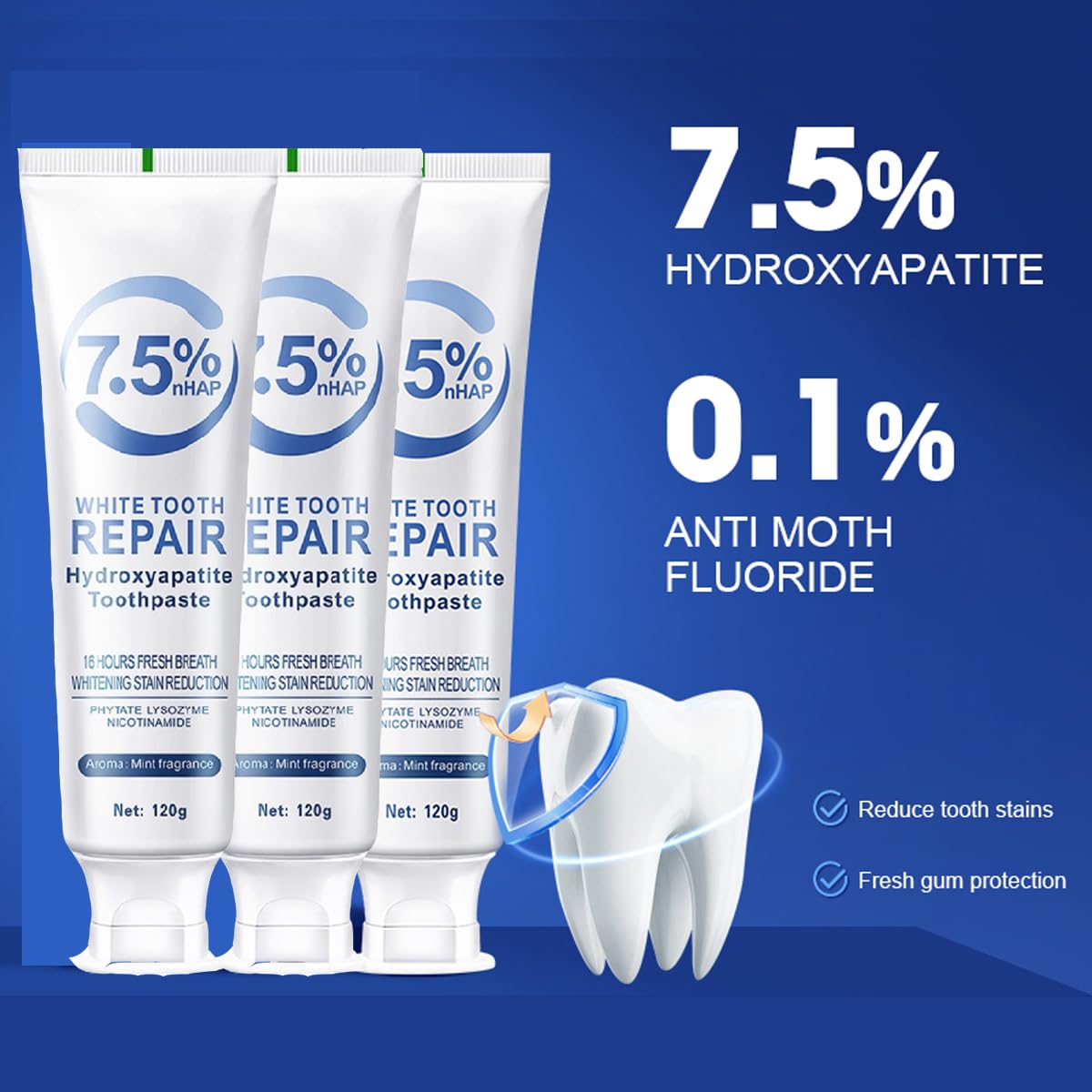 Sensibilidad dental reducida gracias a la limpieza suave MULPG.