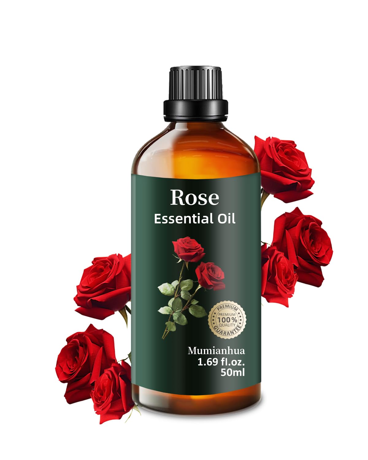 Mumianhua Aceite de Rosa en botella para perfumar ambientes con suavidad.