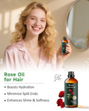Mumianhua Aceite de Rosa para cabello, fortalecimiento y brillo.