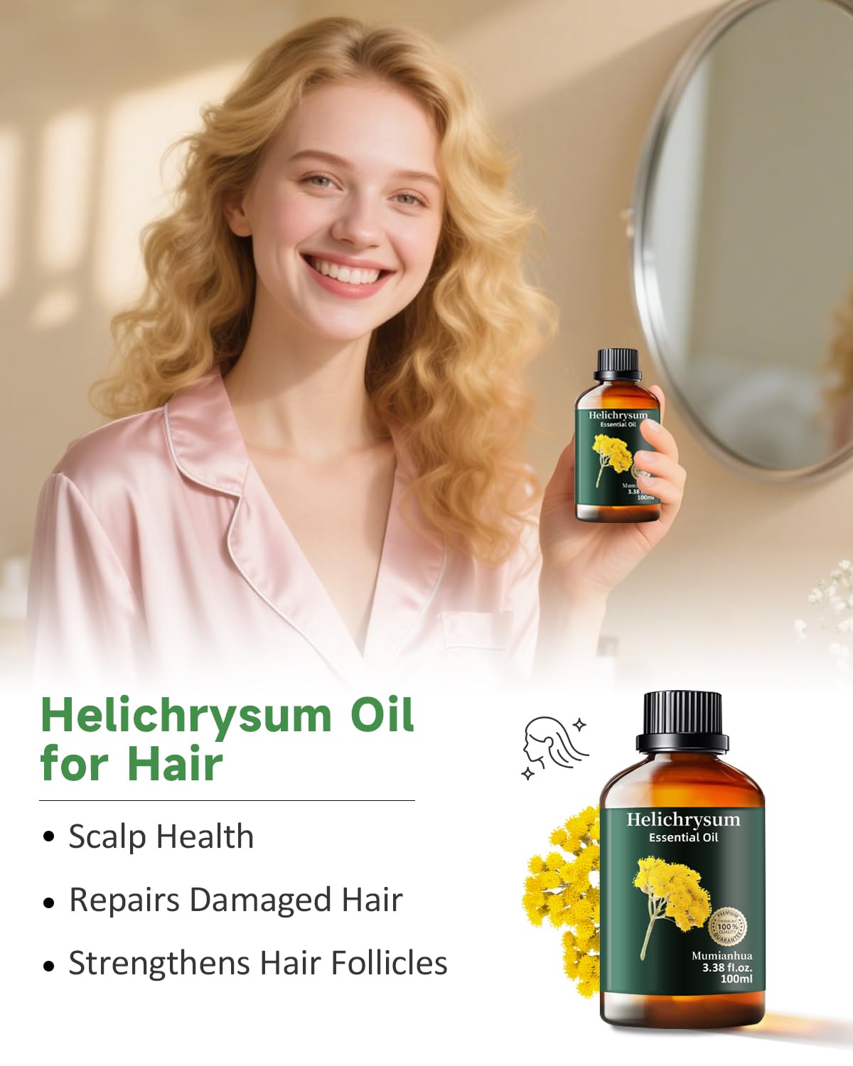 Mumianhua Helichrysum: cuidado del cabello con brillo natural
