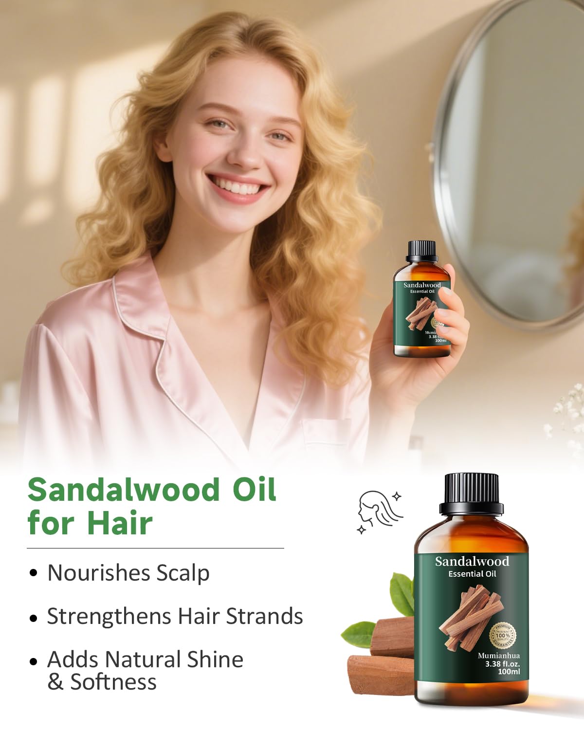 Difusor de aromaterapia con Sandalo Mumianhua para serenidad.