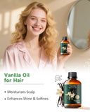 Mumianhua Aceite vainilla con manteca: mezcla nutritiva para cabello con aroma delicioso