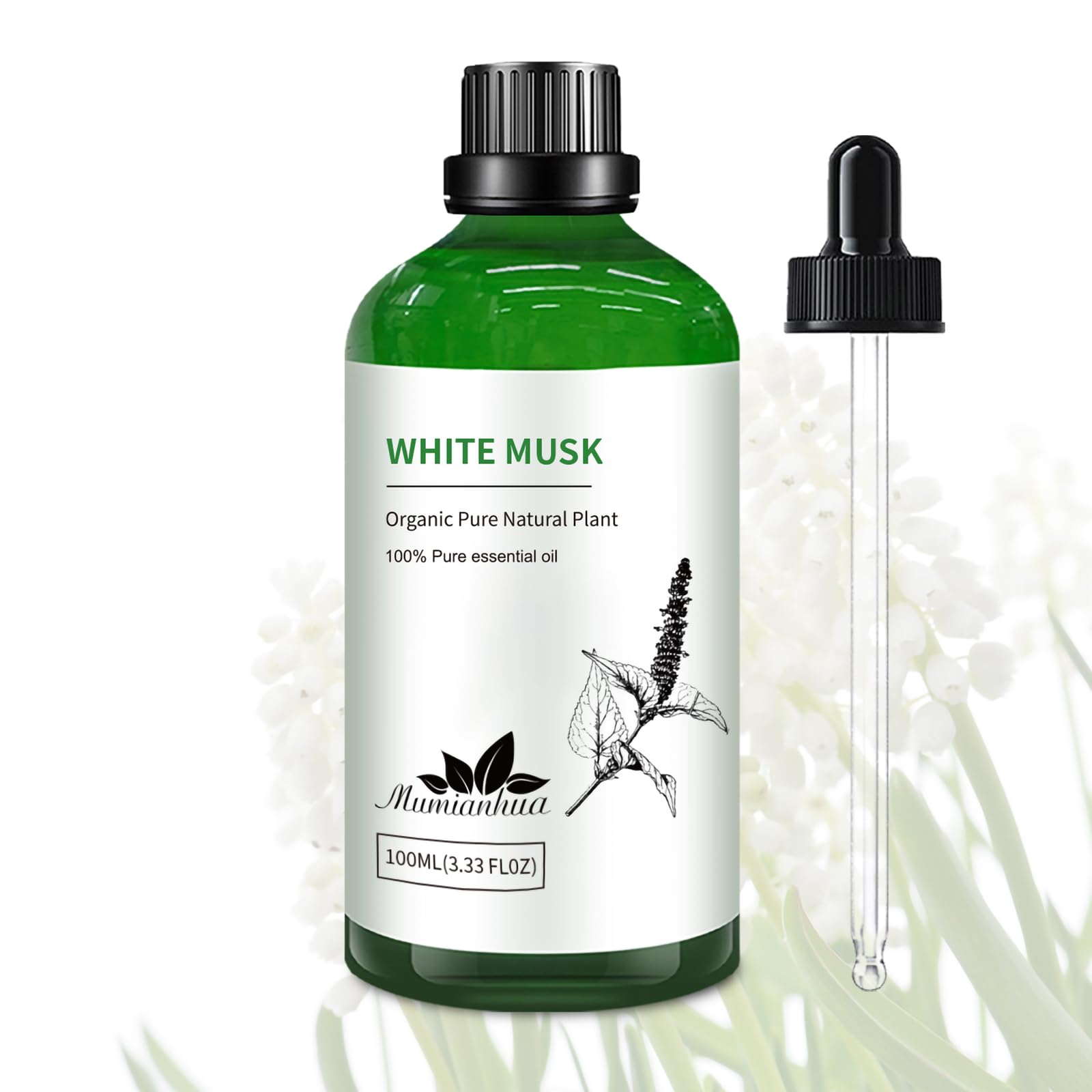 Mumianhua almizcle blanco: botella de aceite para difusor y perfumería.