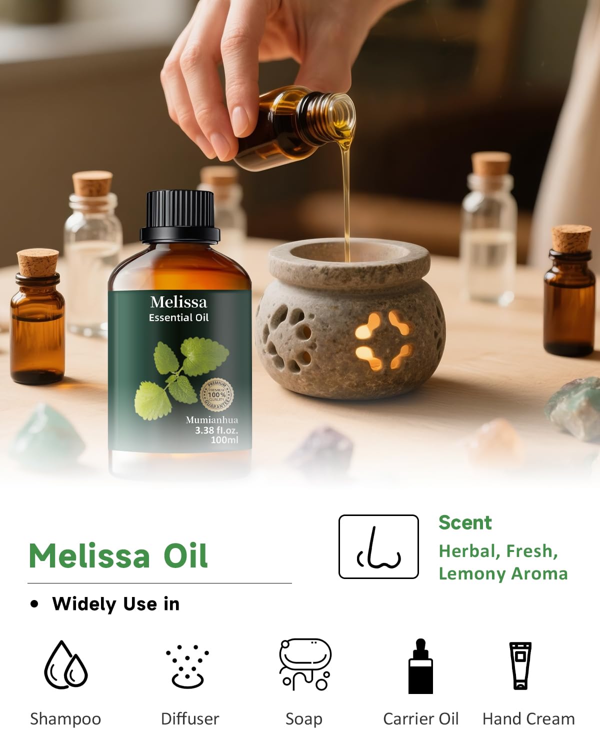 Masaje capilar con aceite diluido para experiencia spa en casa