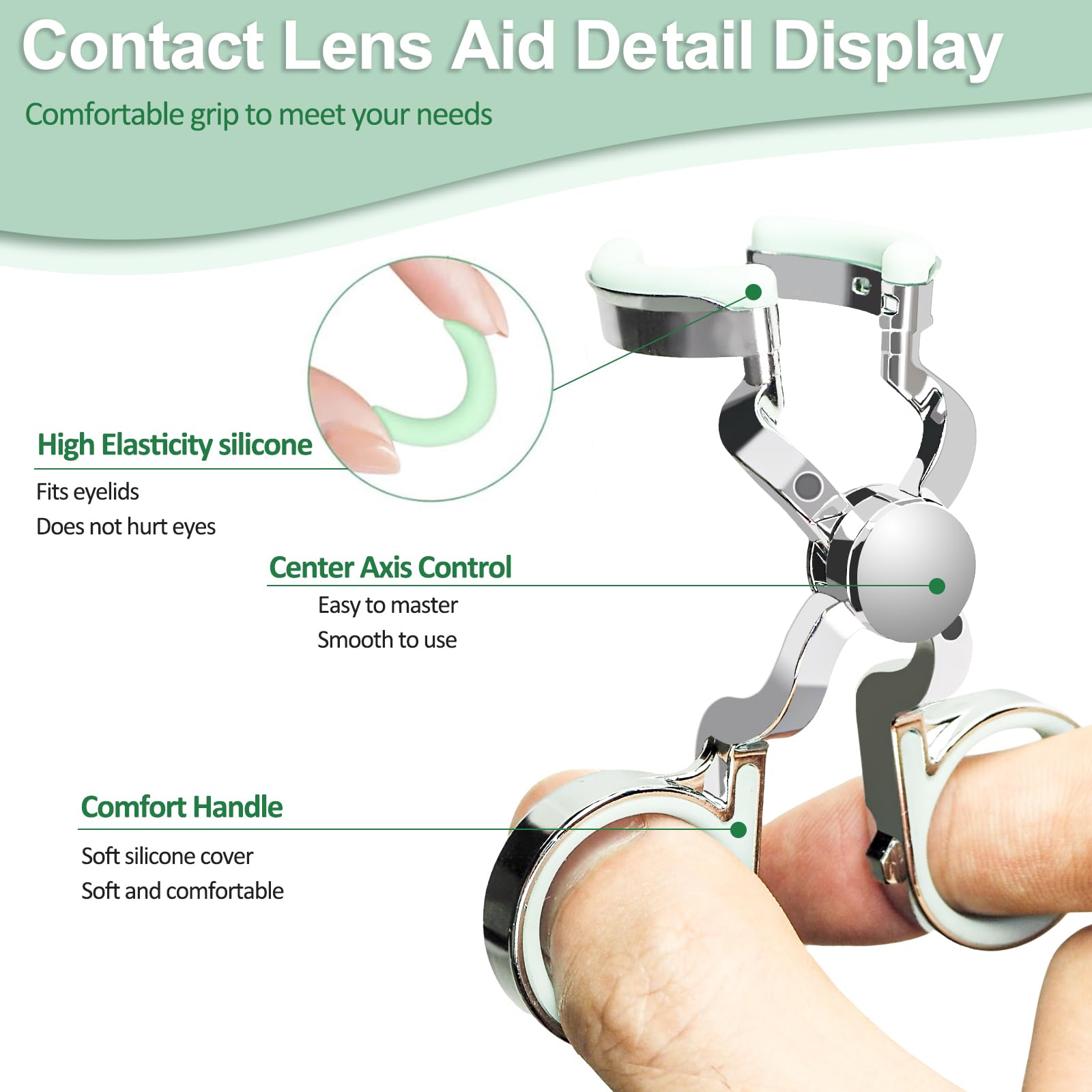 MUNLIT pinzas para retirar lentes de contacto, retiro higiénico sin uñas.
