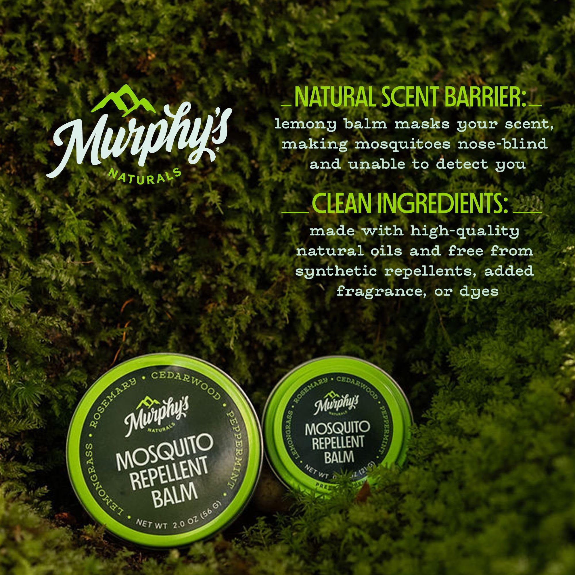Bálsamo Murphy's Naturals para senderismo, protección portátil para excursiones.