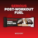 Barra MUSASHI producción en Nueva Zelanda con ingredientes premium.