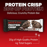 MUSASHI Protein Crisp Bar textura crujiente para snack rápido tras entrenos.