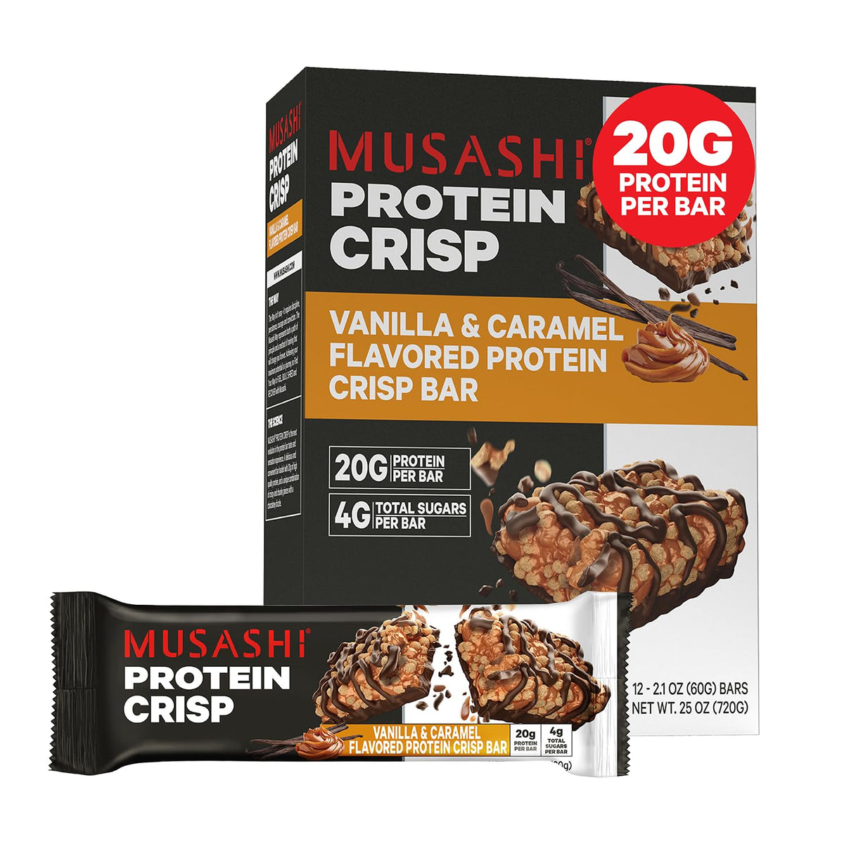 Barra Musashi de proteína crujiente: snack ideal tras el entrenamiento