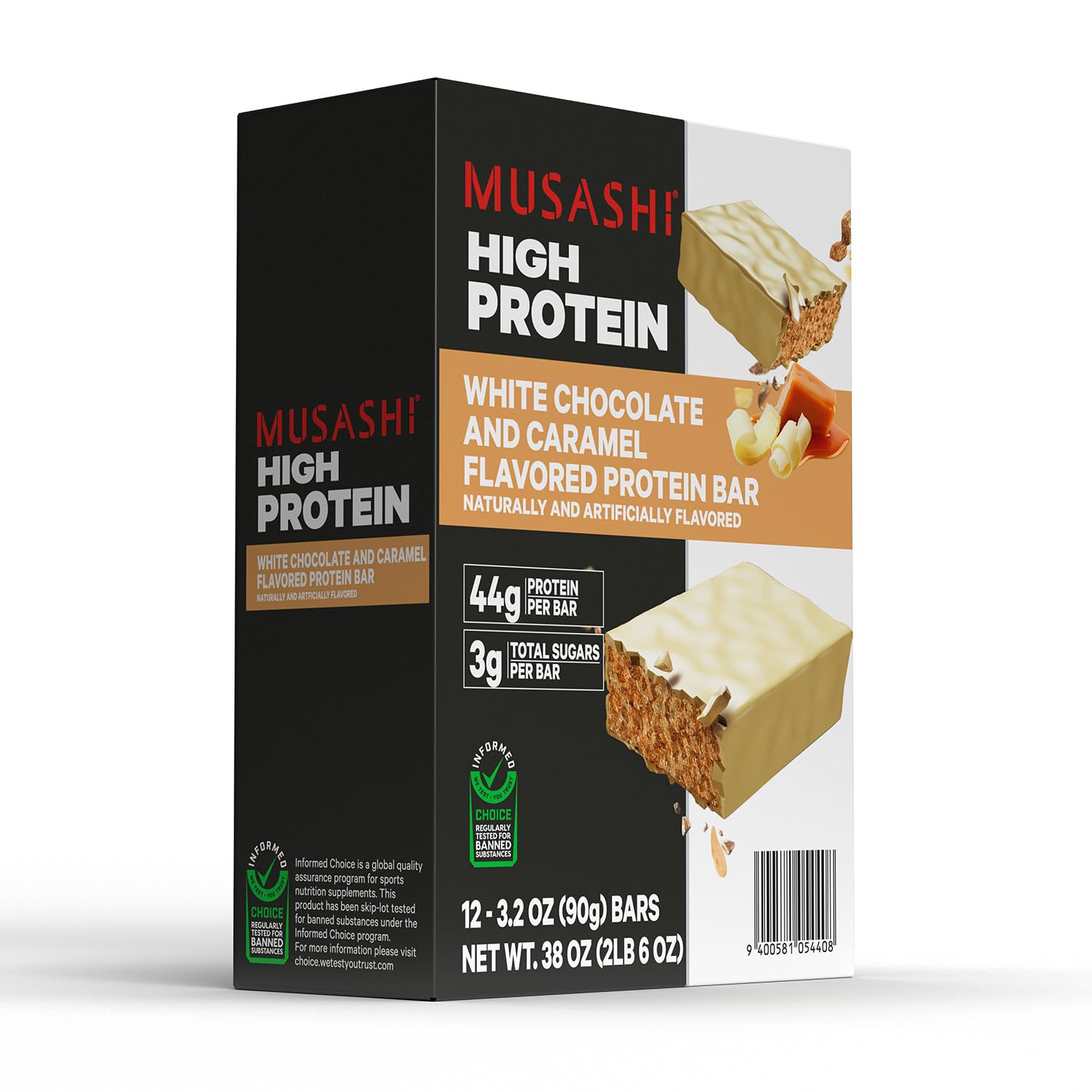 Barra MUSASHI proteica para uso post-entrenamiento y snack diario