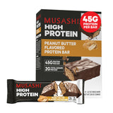 MUSASHI barrita proteína 45 g, snack post-entrenamiento para recuperación.