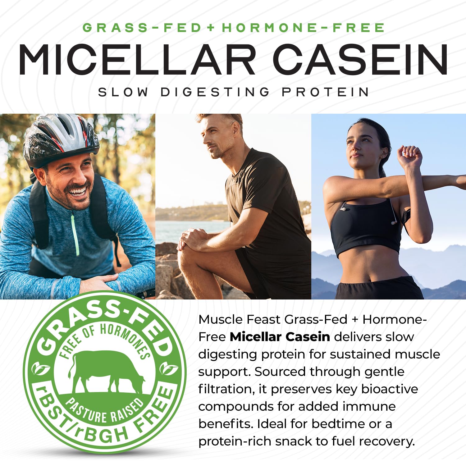 Muscle Feast Casein vainilla textura cremosa para consumo nocturno