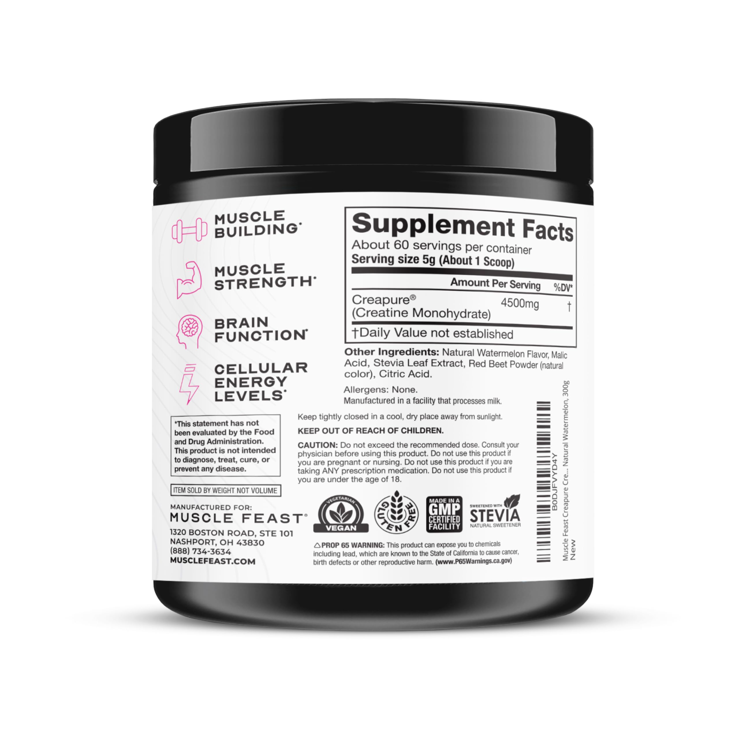 Vaso con batido de Creatina Creapure Muscle Feast, apoyo para consistencia en la rutina.