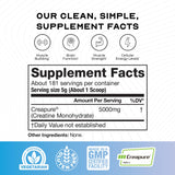 Muscle Feast Creapure Creatine Monohydrate medidor para porciones precisas.