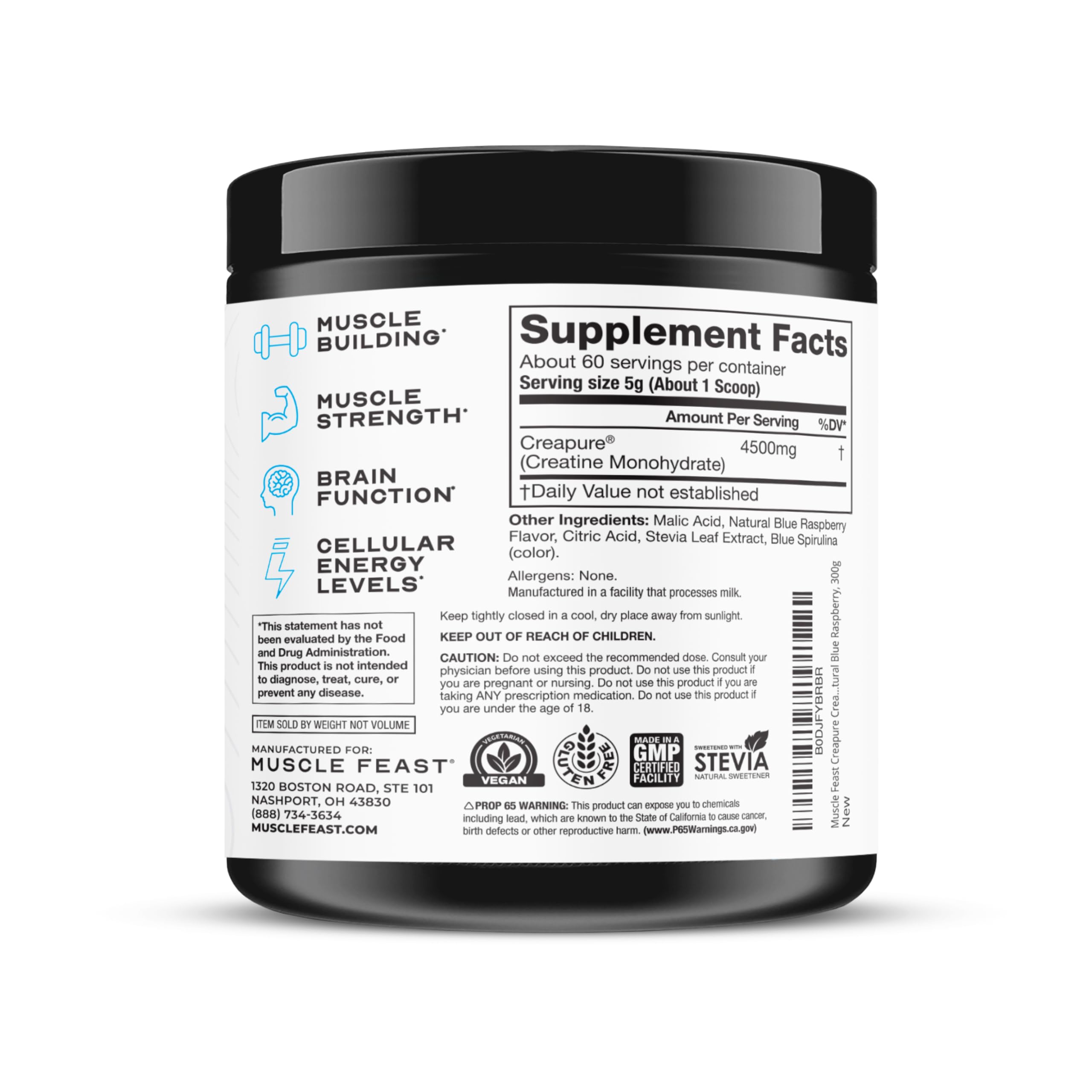 Muscle Feast Creapure uso diario durante entrenamientos intensos.