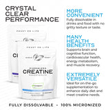 Muscle Feast Creapure mezcla agua, textura lisa sin grumos para entrenamientos.