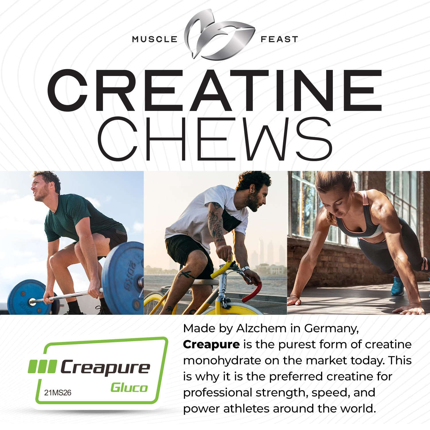 Muscle Feast gomitas creatina dosis diaria para consistencia en la rutina