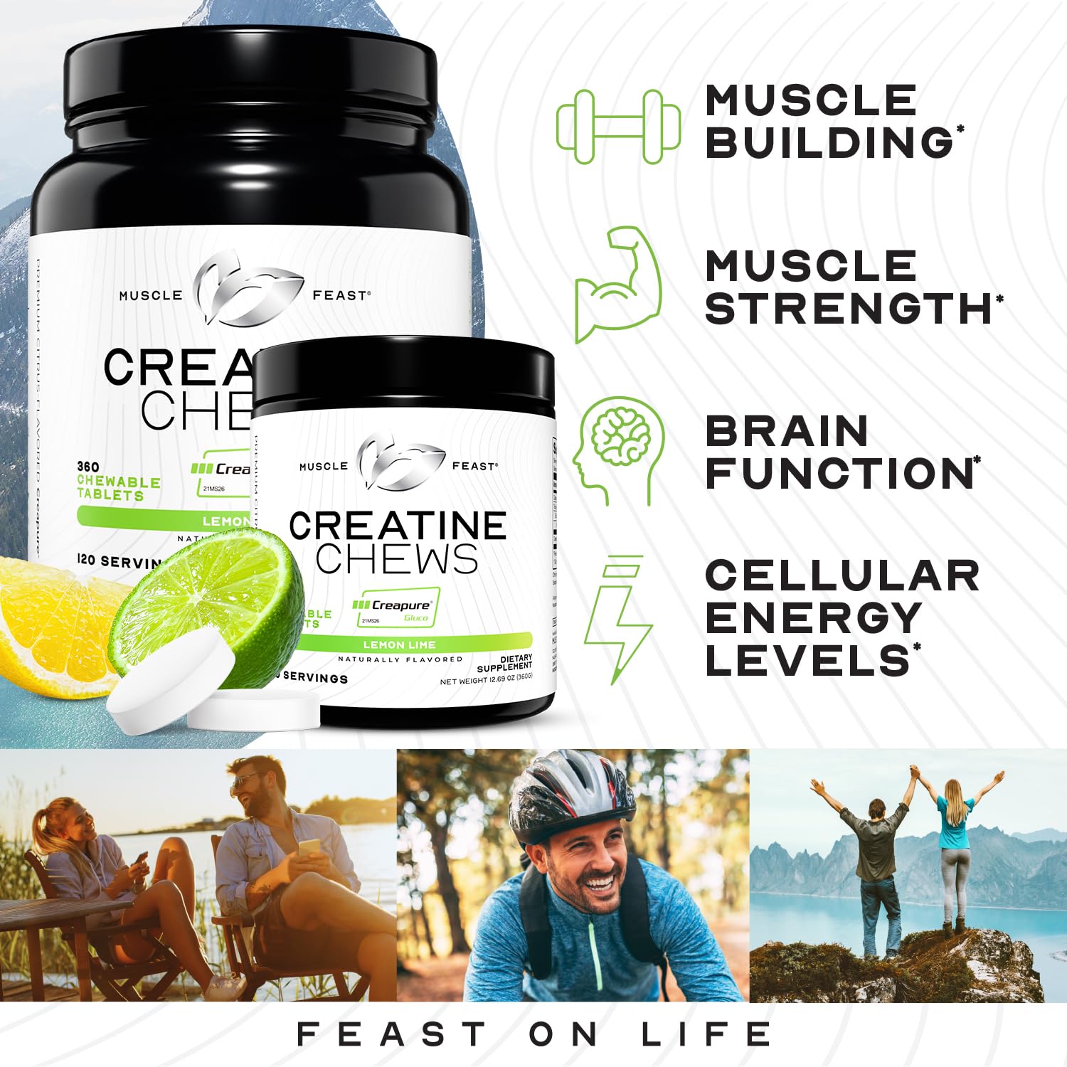 Muscle Feast gomitas creatina energía y rendimiento para sesiones exigentes