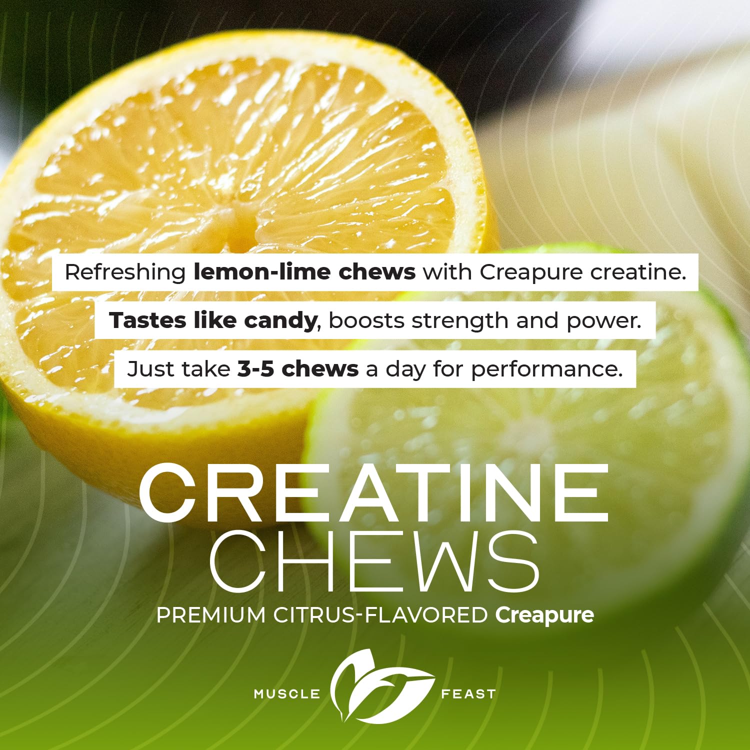 Muscle Feast crema creapure en gomitas para pureza y rendimiento