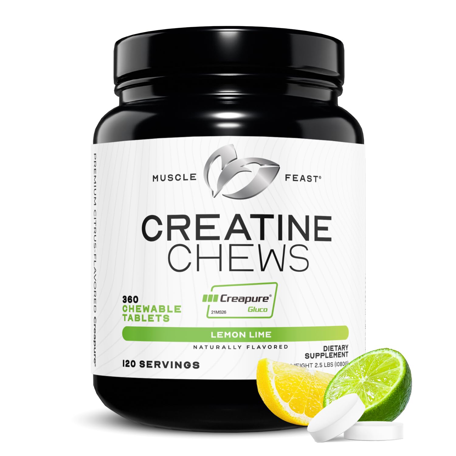 Muscle Feast gomitas creatina sabor limón-lima para energía sostenida durante entrenamientos