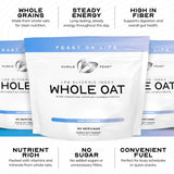 Muscle Feast envase de 8 lb de avena en polvo para uso diario.