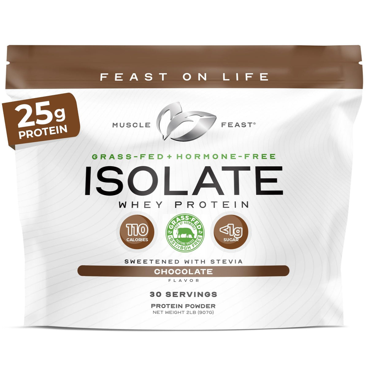 Muscle Feast Isolate de Pasto en envase compacto para uso diario.