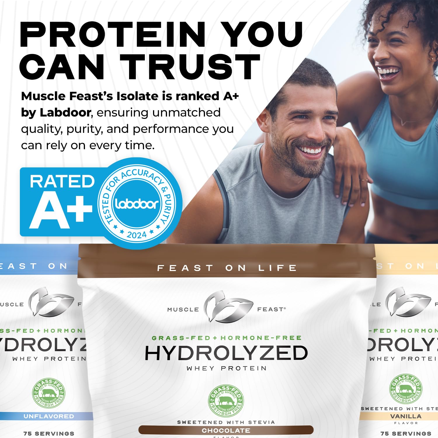 Muscle Feast proteína hidrolizada de suero, mezcla fácil y cremosa sin grumos