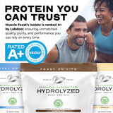 Muscle Feast proteína hidrolizada de suero, mezcla fácil y cremosa sin grumos