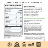 Muscle Feast proteina aislada vainilla vertida en vaso cremoso