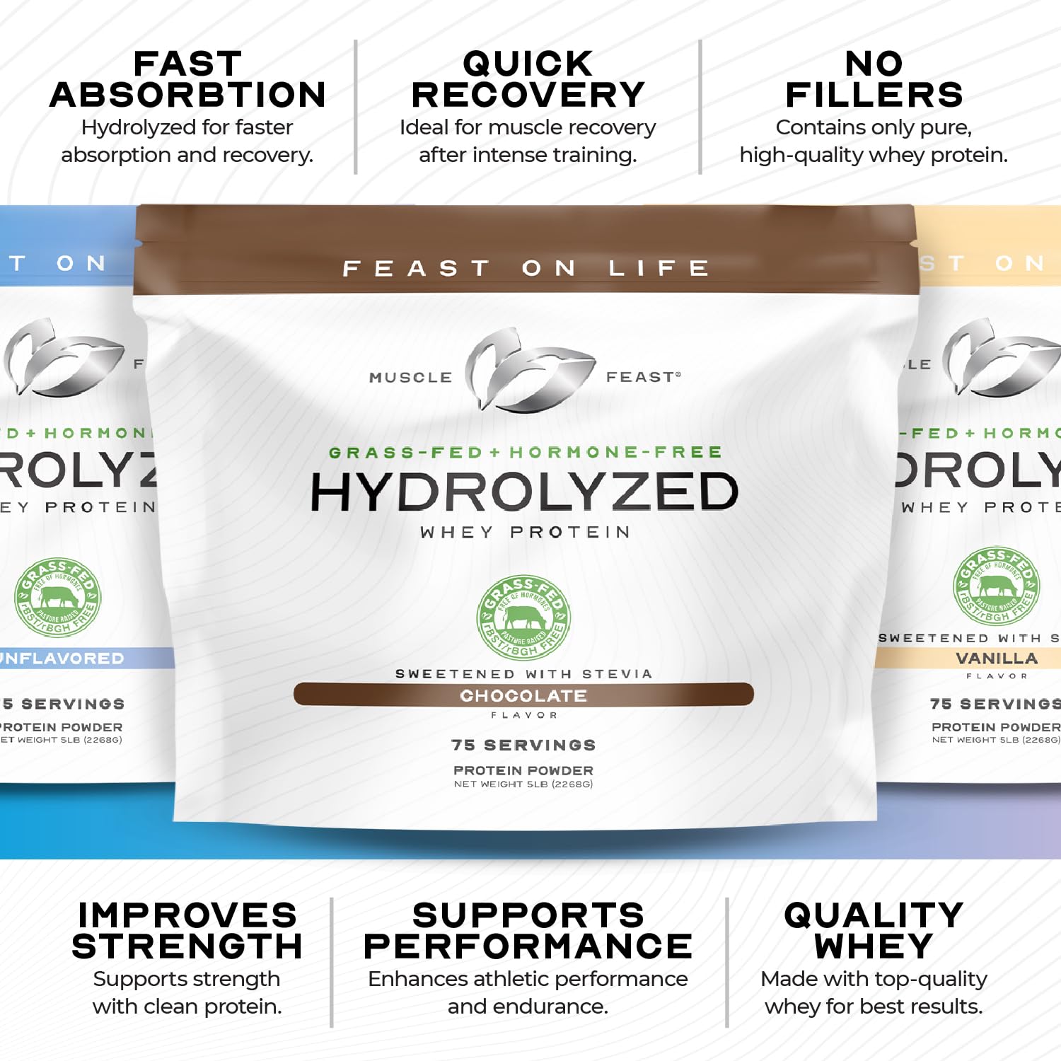 Muscle Feast proteína hidrolizada de suero, absorción rápida tras entrenar