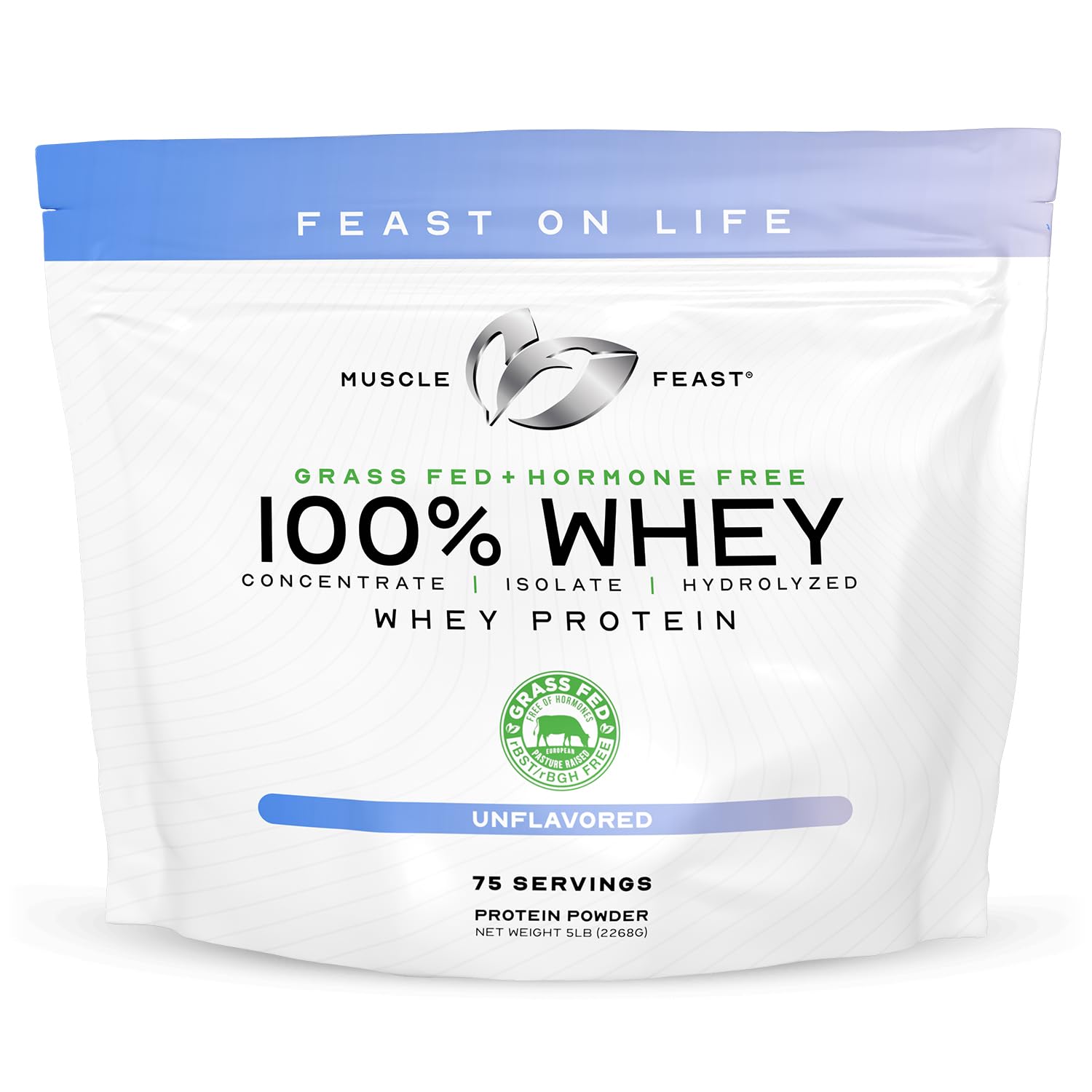 Muscle Feast Whey: bote de proteína de suero para recuperación muscular.