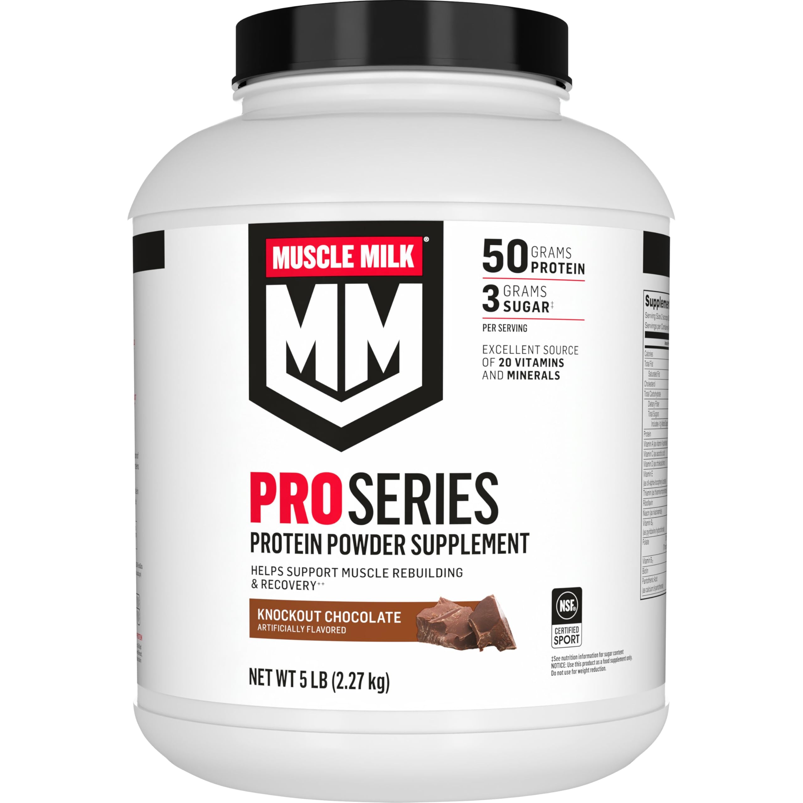 Muscle Milk Pro Series en lata de 5 libras, ideal para recuperación muscular.