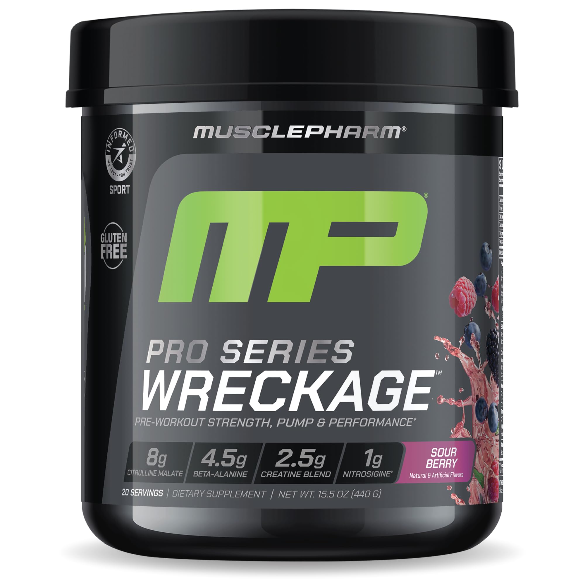 MusclePharm WRECKAGE: cuchara medidora para dosis precisa y energía lista para entrenar
