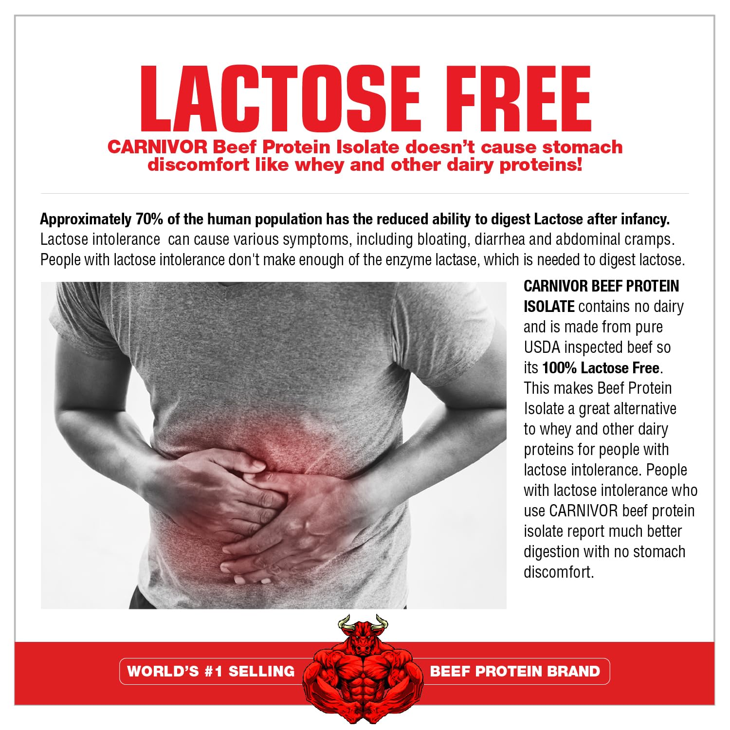 MuscleMeds CARNIVOR Mass: detalle de proteína de res sin grasa para dieta