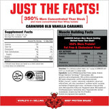 MuscleMeds Carnivor sabor vainilla caramelo para batidos cremosos