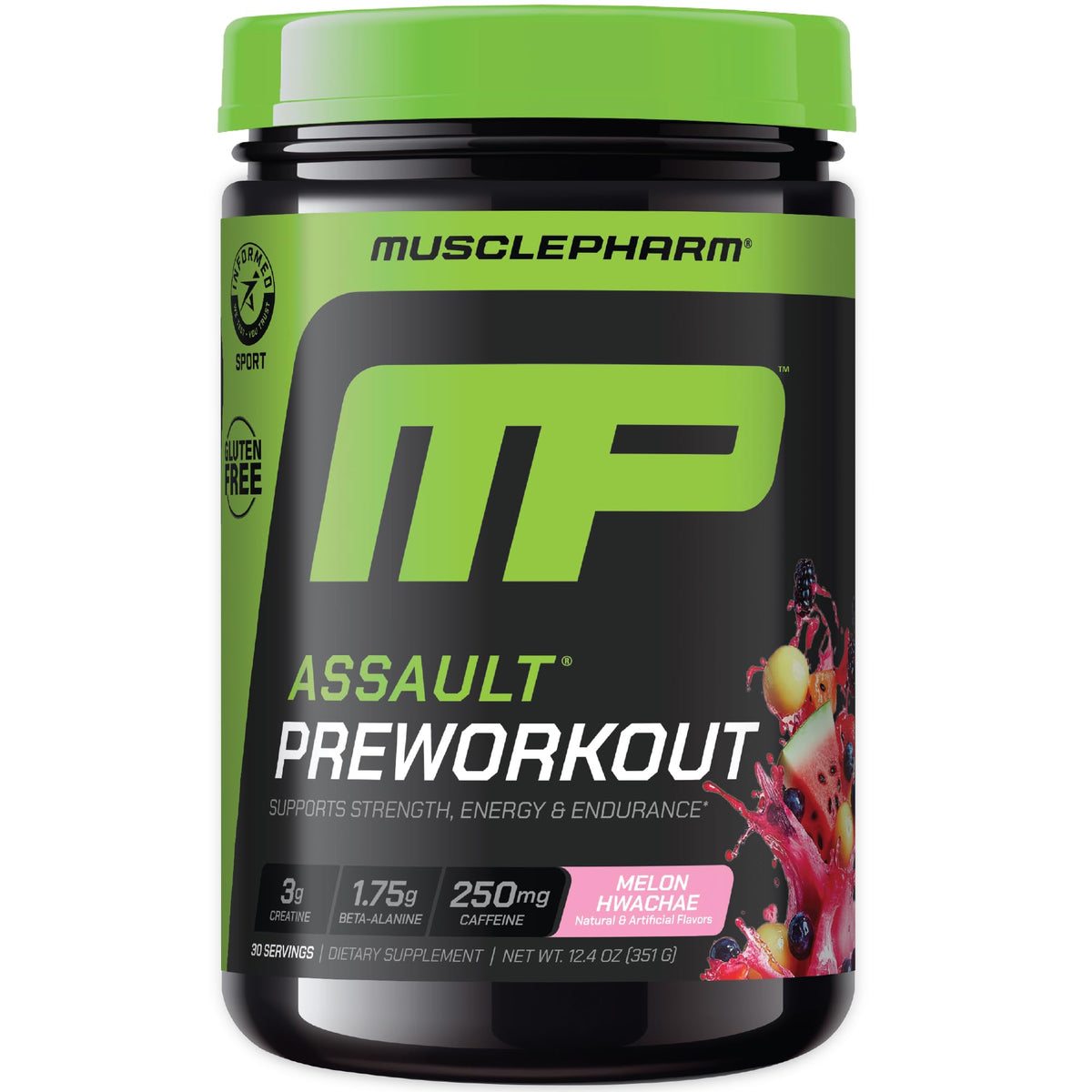MusclePharm Assault: bote de preentrenamiento para energía durante el entrenamiento.