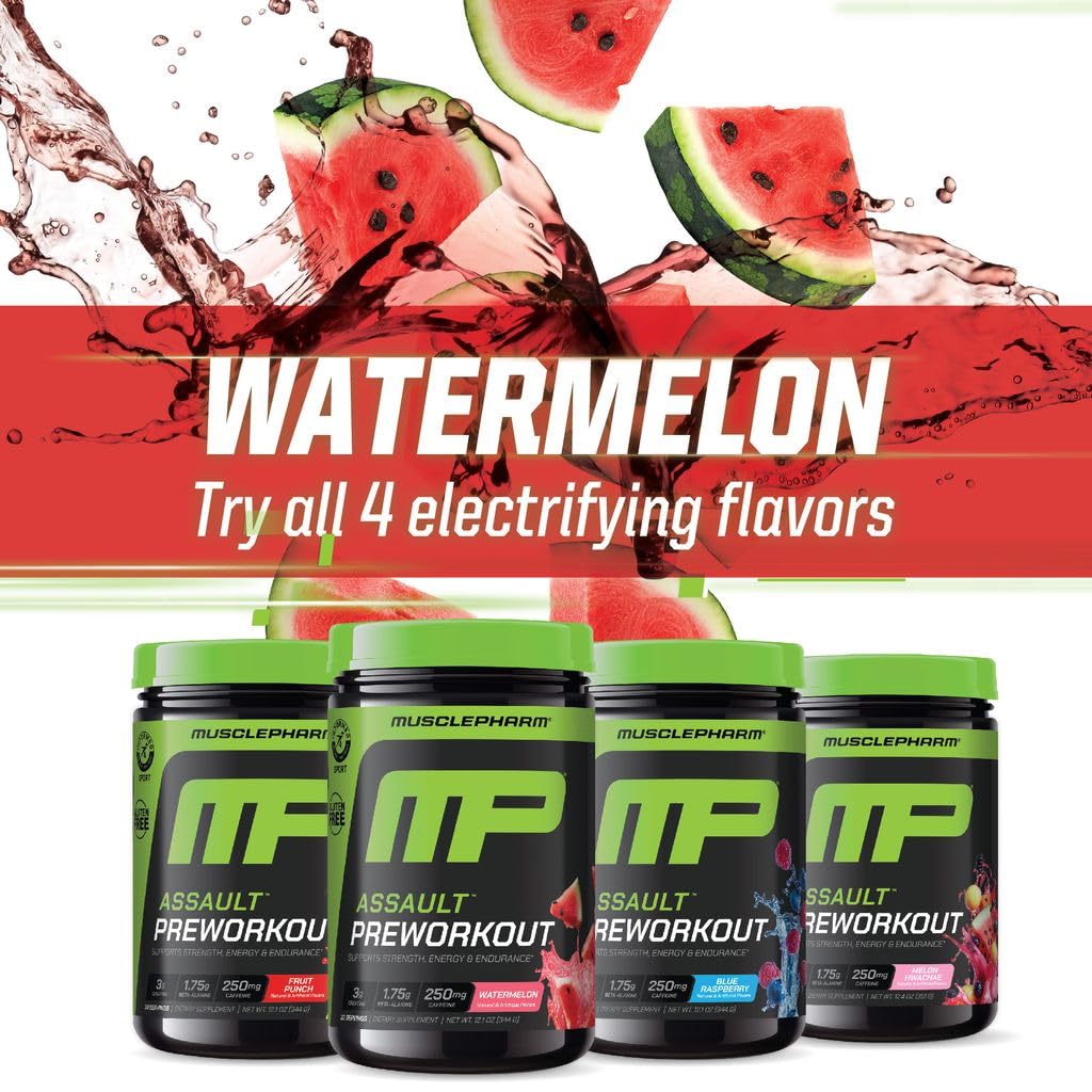 MusclePharm Assault, mezcla suave que se disuelve rápidamente en agua.