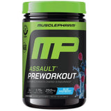 MusclePharm Assault polvo preentrenamiento en envase de 30 porciones para mayor resistencia