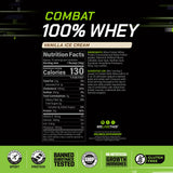 Batido de MusclePharm Combat 100% proteína de suero vainilla en vaso, sabor agradable