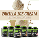 Copa con batido de MusclePharm Combat 100% proteína de suero vainilla tras entreno